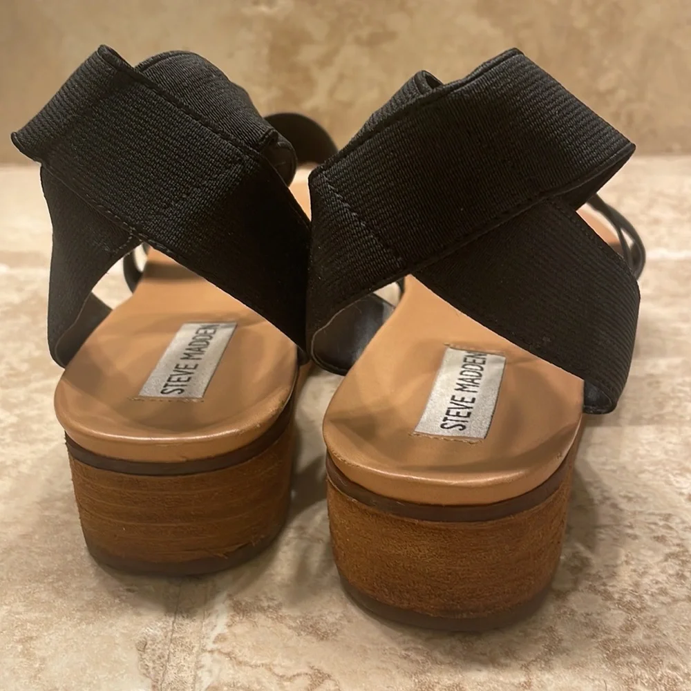 Black Steve Madden Platform Sandals